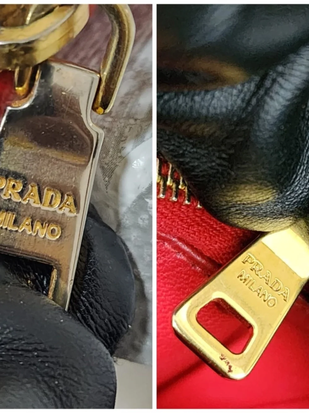 Authentic PRADA Patent Saffiano Triangle Large Zip Around Travel Wallet Red
